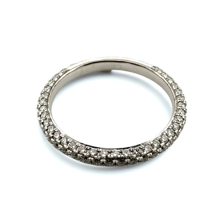 0.76ctw Round Brilliant Lab-Grown Diamond Pavé Stackable Band in 14k White Gold