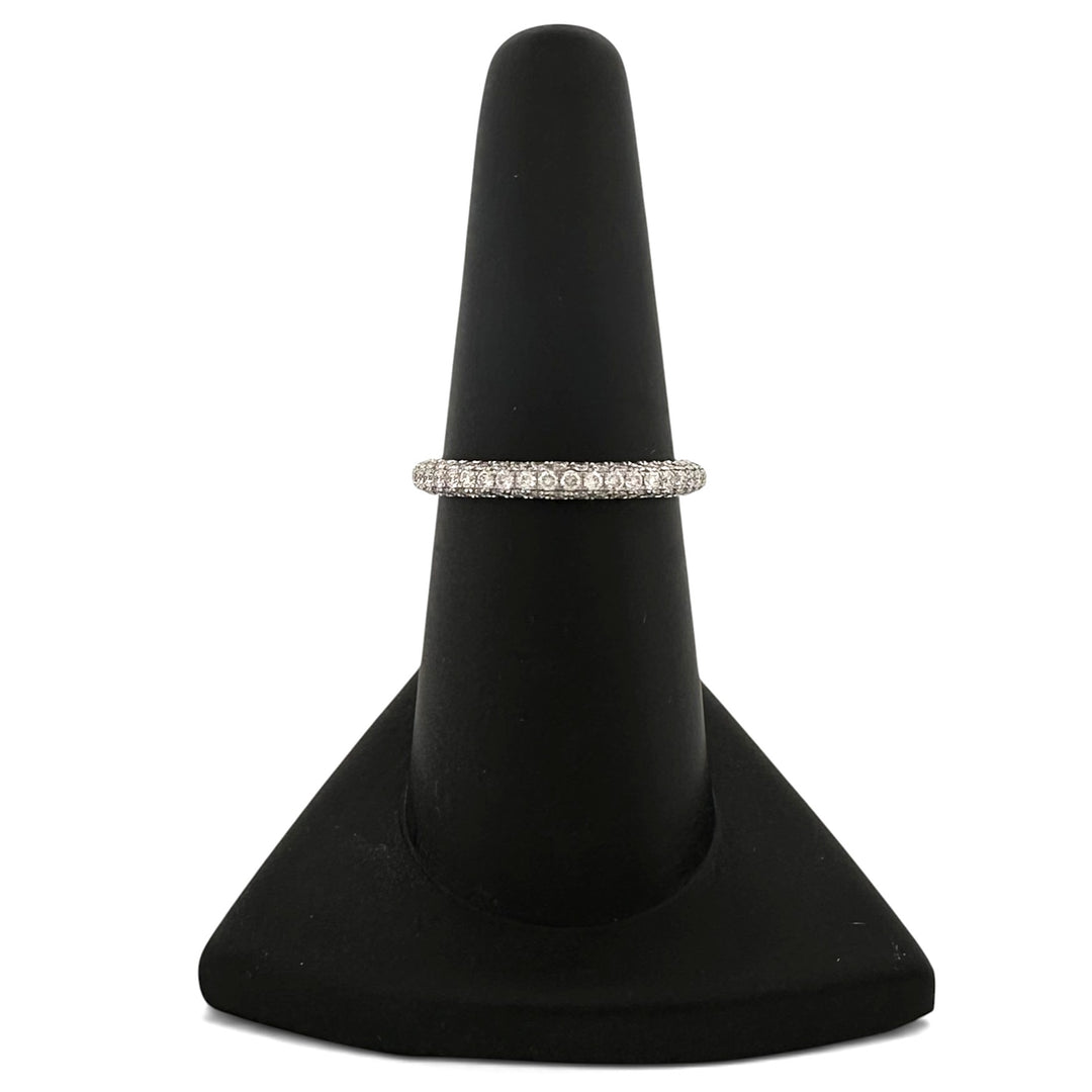 0.76ctw Round Brilliant Lab-Grown Diamond Pavé Stackable Band in 14k White Gold