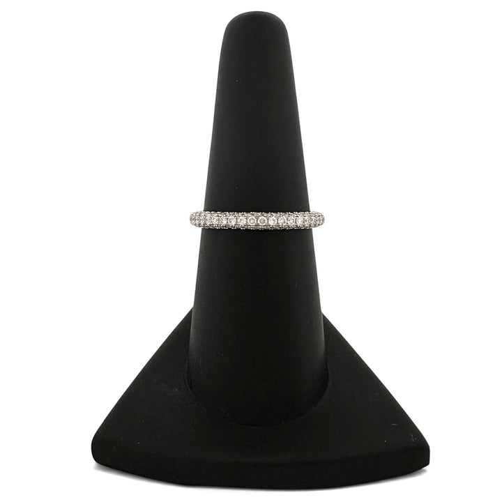0.76ctw Round Brilliant Lab-Grown Diamond Pavé Stackable Band in 14k White Gold