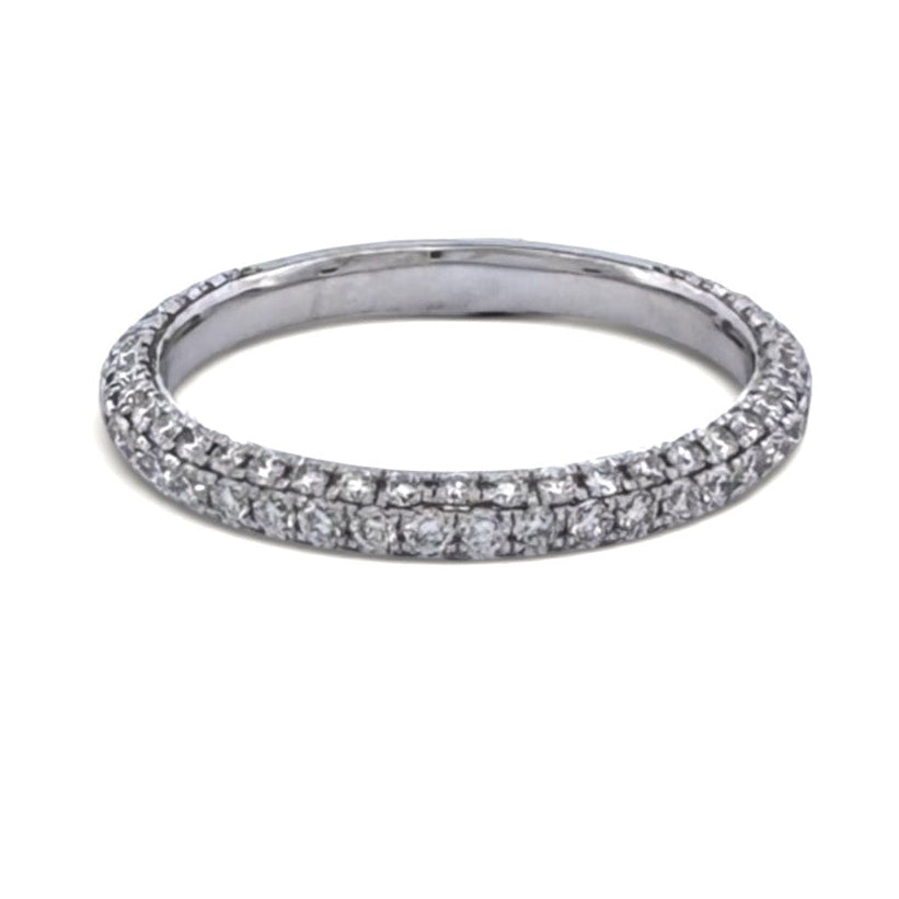 0.76ctw Round Brilliant Lab-Grown Diamond Pavé Stackable Band in 14k White Gold