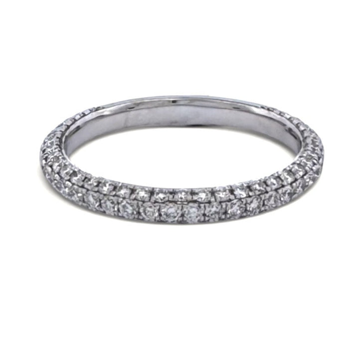 0.76ctw Round Brilliant Lab-Grown Diamond Pavé Stackable Band in 14k White Gold