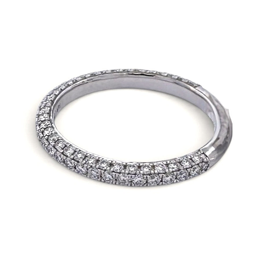 0.76ctw Round Brilliant Lab-Grown Diamond Pavé Stackable Band in 14k White Gold
