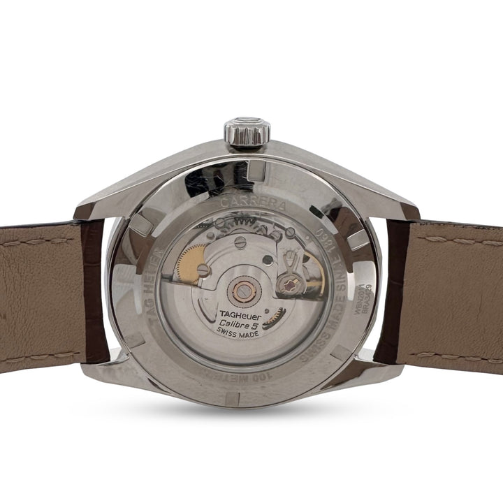 TAG Heuer Carrera Automatic Day-Date 41mm Stainless Steel Leather Strap Watch
