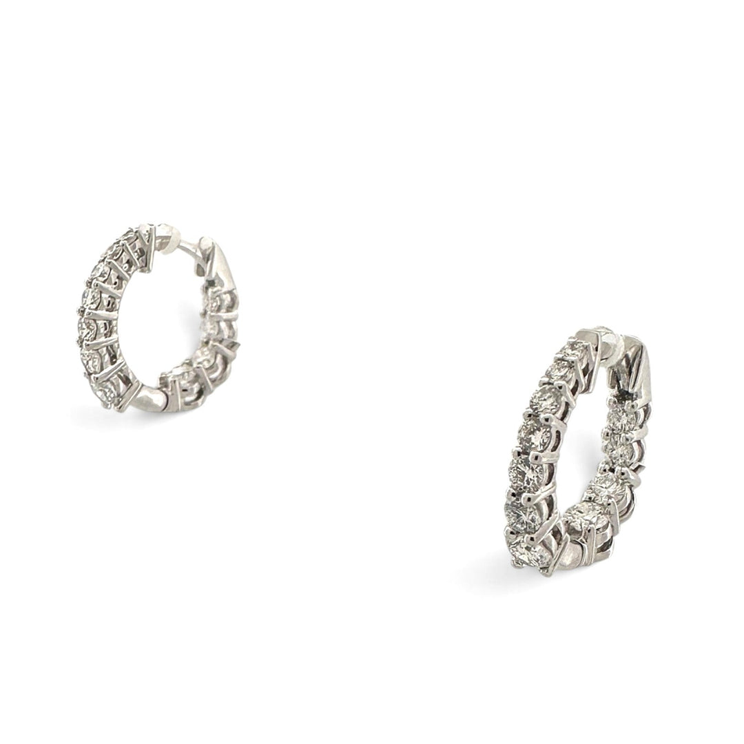 1.03ctw Lab-Grown Diamond Inside-Out Graduated Huggie Hoop Earrings in 14k White Gold