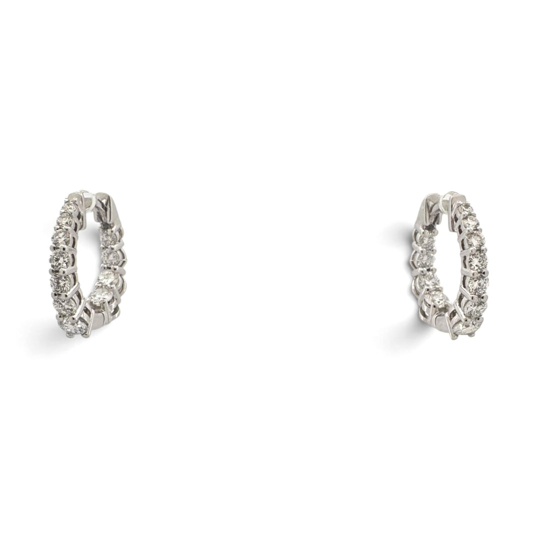 1.03ctw Lab-Grown Diamond Inside-Out Graduated Huggie Hoop Earrings in 14k White Gold