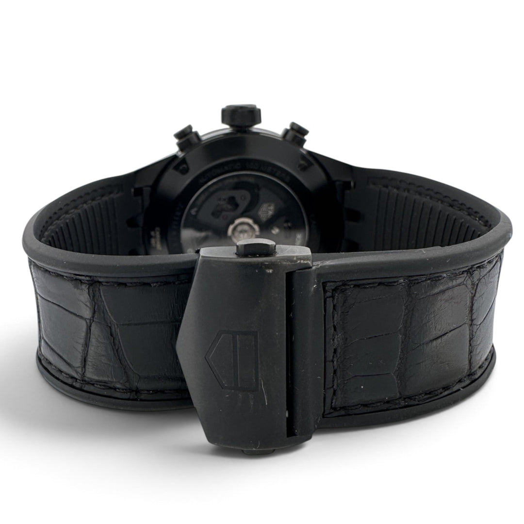 TAG Heuer Carrera Tourbillon 45mm Titanium & Ceramic Leather Strap Watch with Box and Papers