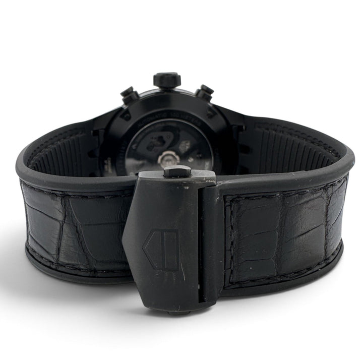 TAG Heuer Carrera Tourbillon 45mm Titanium & Ceramic Leather Strap Watch with Box and Papers
