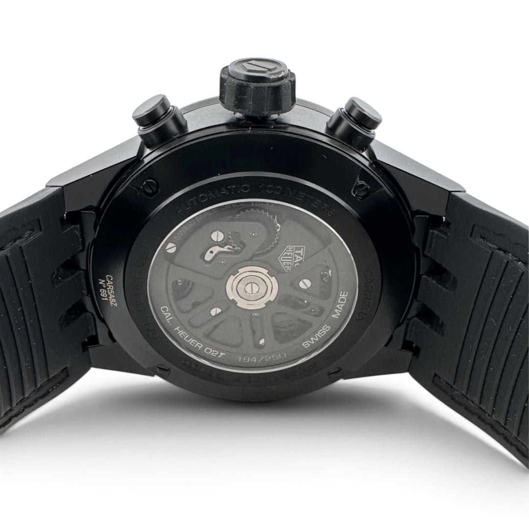 TAG Heuer Carrera Tourbillon 45mm Titanium & Ceramic Leather Strap Watch with Box and Papers
