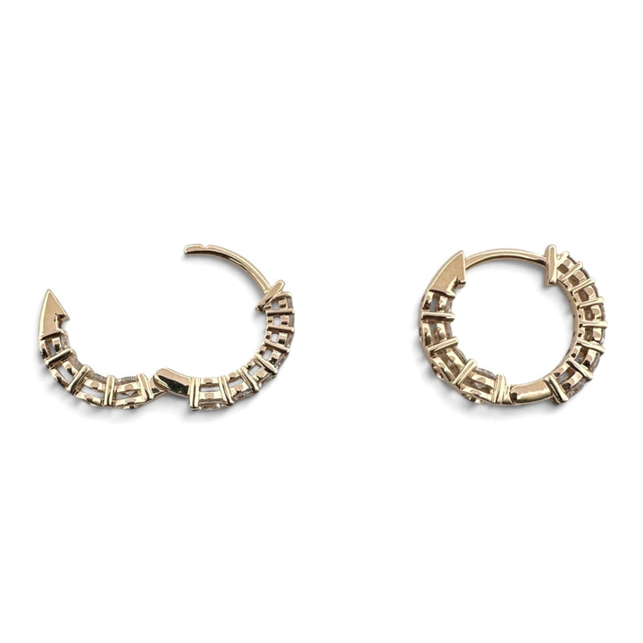 1ctw Lab-Grown Diamond Inside-Out Graduated Huggie Hoop Earrings in 14k  Yellow Gold