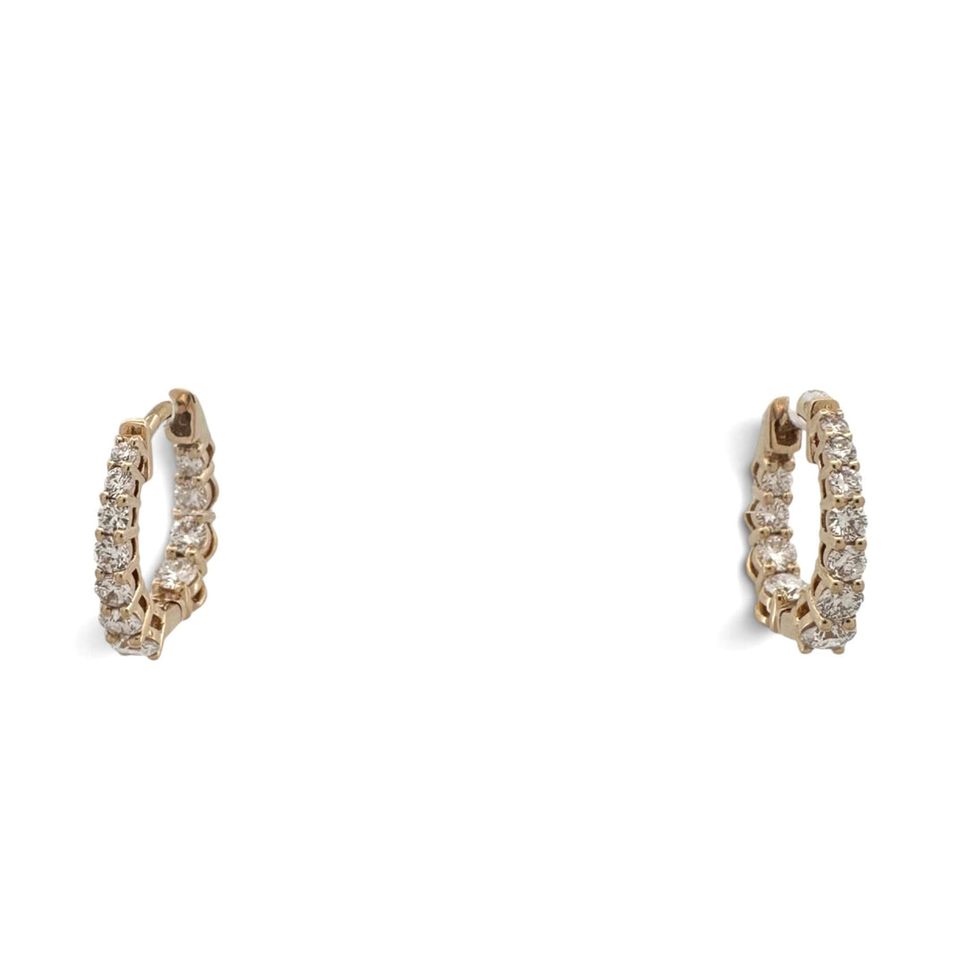1ctw Lab-Grown Diamond Inside-Out Graduated Huggie Hoop Earrings in 14k  Yellow Gold