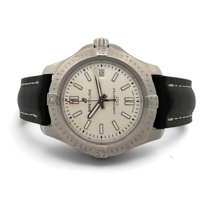 2018 Breitling Colt Chronograph 41mm Automatic Stainless Steel Leather Strap Watch