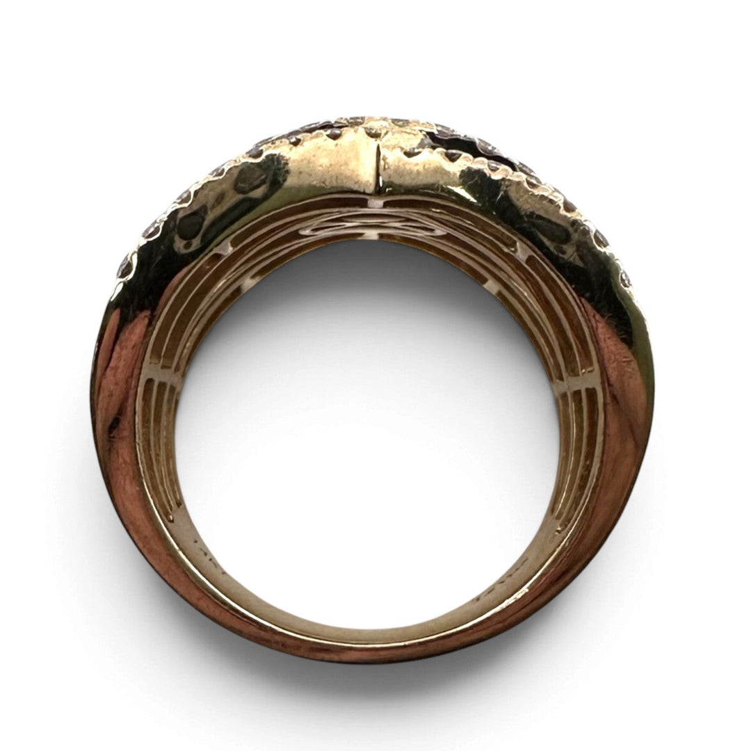 2.28ctw Chocolate & Nude Round Brilliant Natural Diamond Wrap Cocktail Ring in 14k Yellow Gold by Le Vian