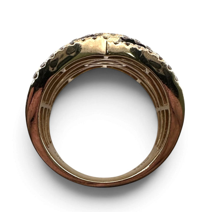 2.28ctw Chocolate & Nude Round Brilliant Natural Diamond Wrap Cocktail Ring in 14k Yellow Gold by Le Vian