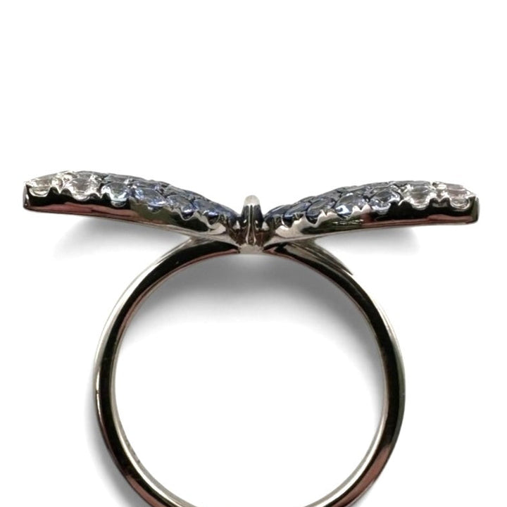 Denim Ombré Blue & Colorless Sapphire Butterfly Cocktail Ring in 14k White Gold by Le Vian