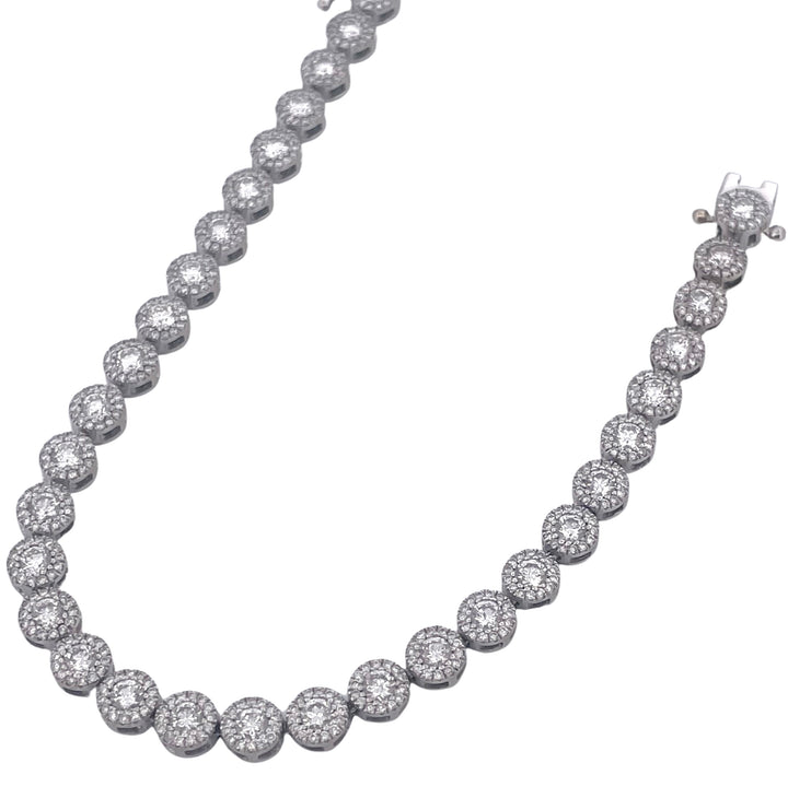 diamond halo tennis bracelet