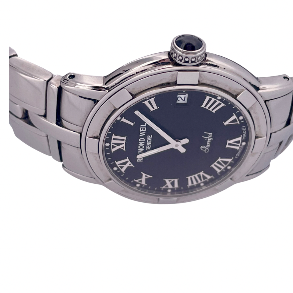 Raymond Weil Parsifal Model 5941 Roman Numeral Markers and Black Dial