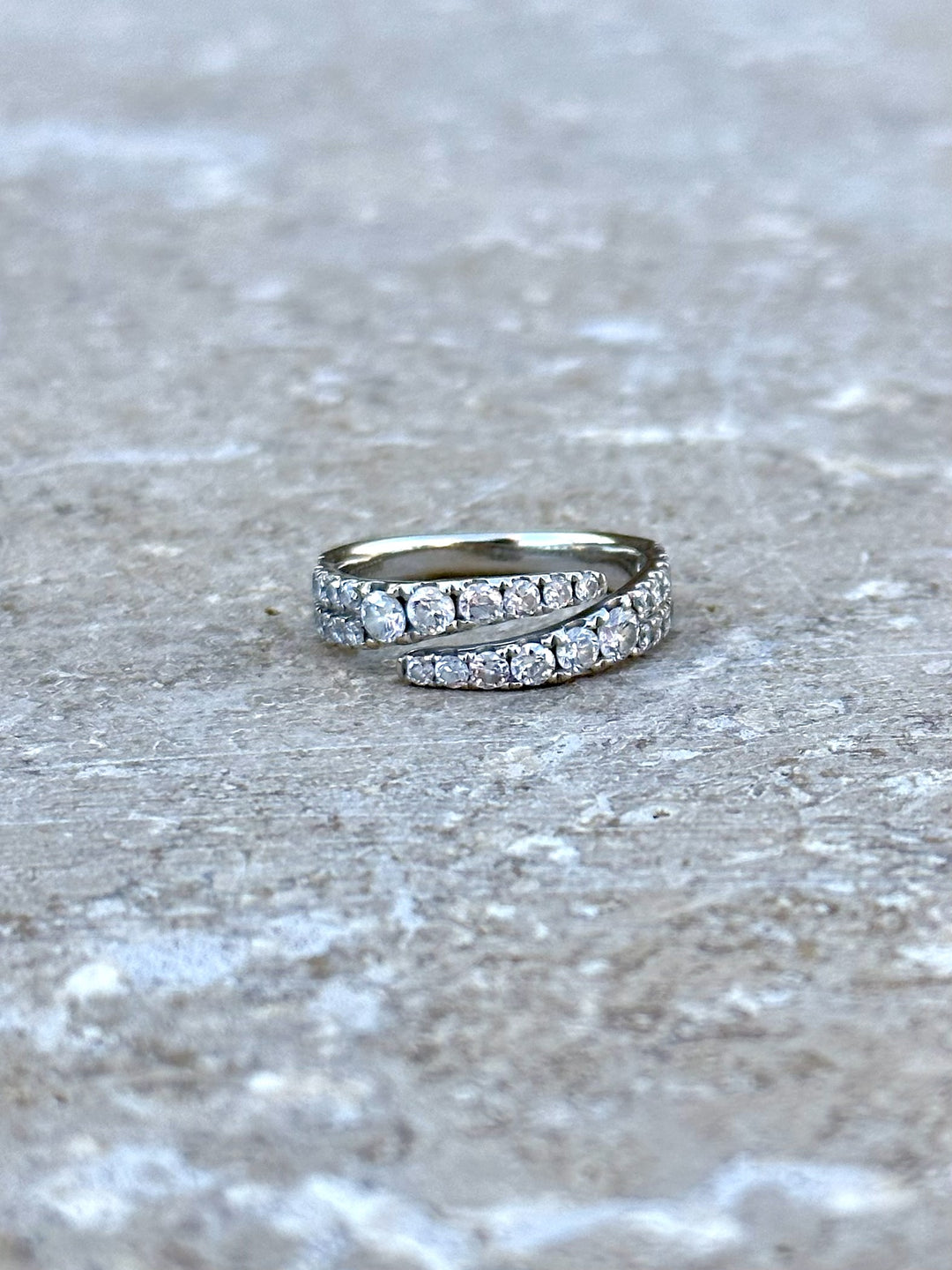 The Bella Blush - Natural Diamond Spiral Wrap Ring in 14k Gold