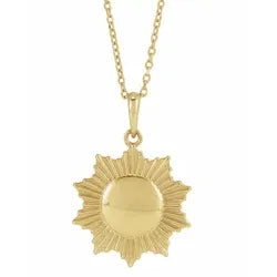 14K Gold Sun Necklace