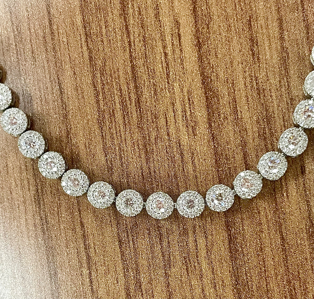 diamond halo tennis bracelet