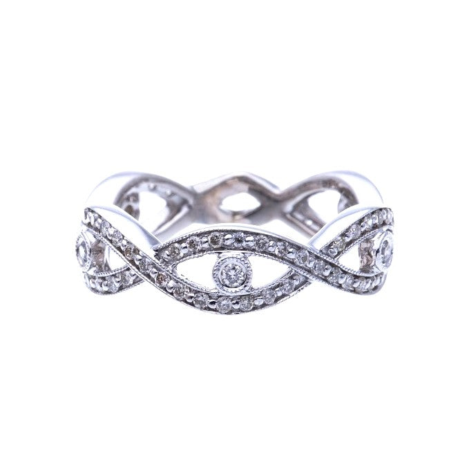 FINAL SALE! 1ctw Natural Round Brilliant Diamond Eternity Ring in 14k White Gold by Gabriel & Co