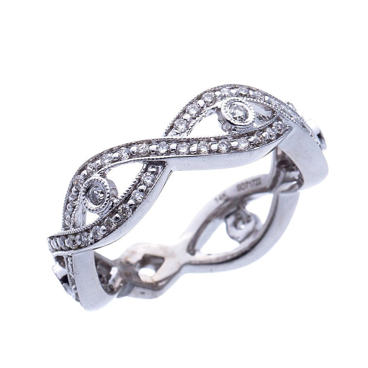 FINAL SALE! 1ctw Natural Round Brilliant Diamond Eternity Ring in 14k White Gold by Gabriel & Co