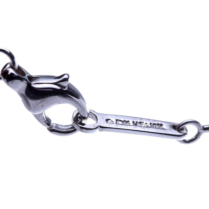 Diamond and Cultured Pearl Station Necklace in 18k White Gold by Jose Hess