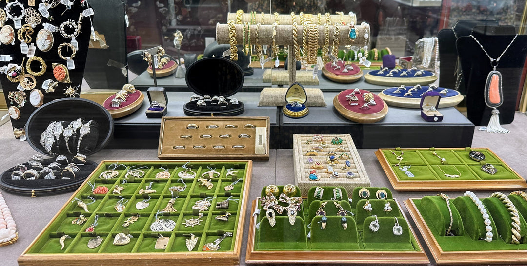 Come see the treasures in our vintage case!