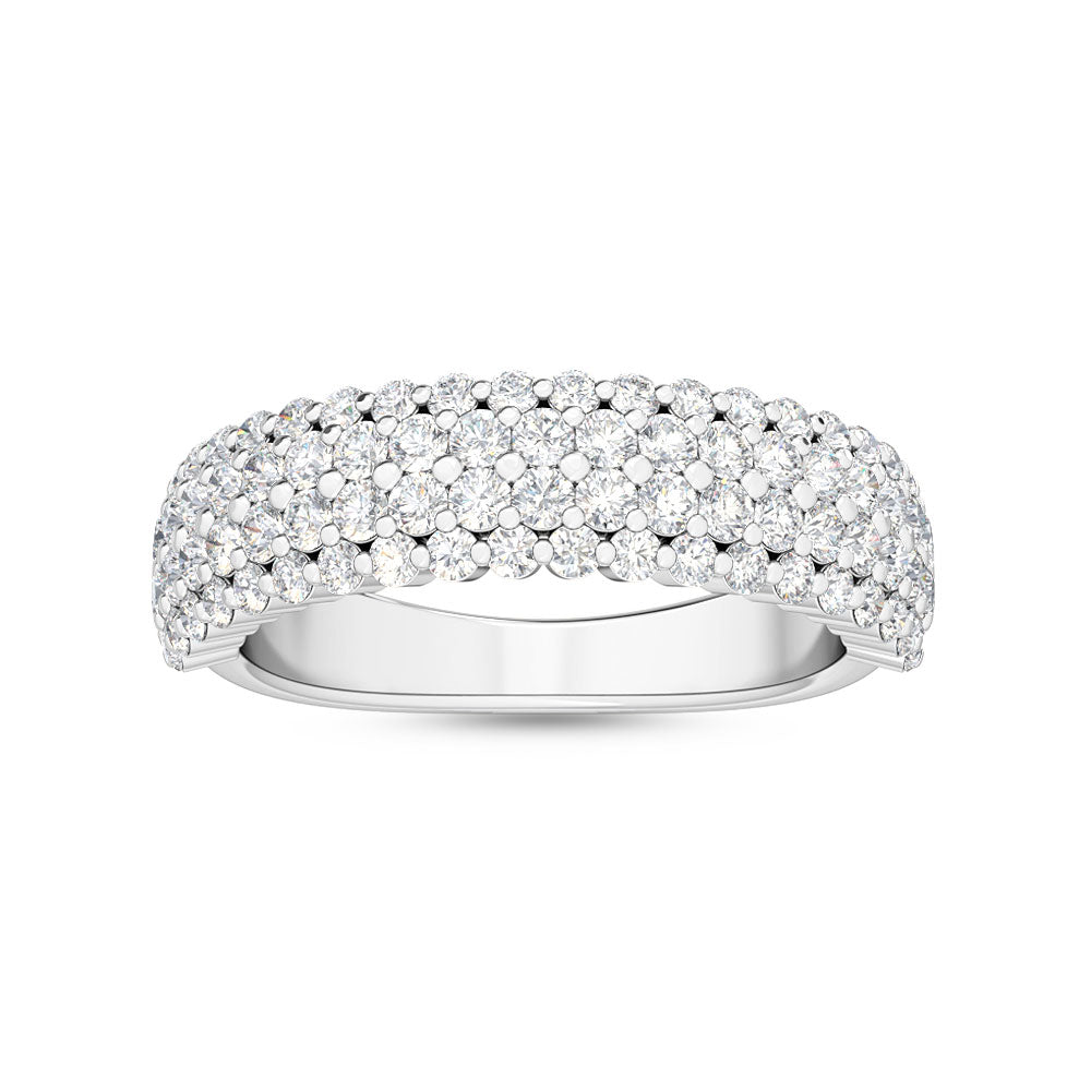 1ctw Round Brilliant Lab-Grown Diamond 4-Row Stackable Band in 14k White Gold
