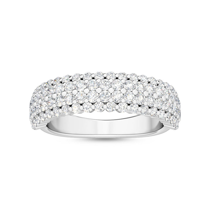 1ctw Round Brilliant Lab-Grown Diamond 4-Row Stackable Band in 14k White Gold