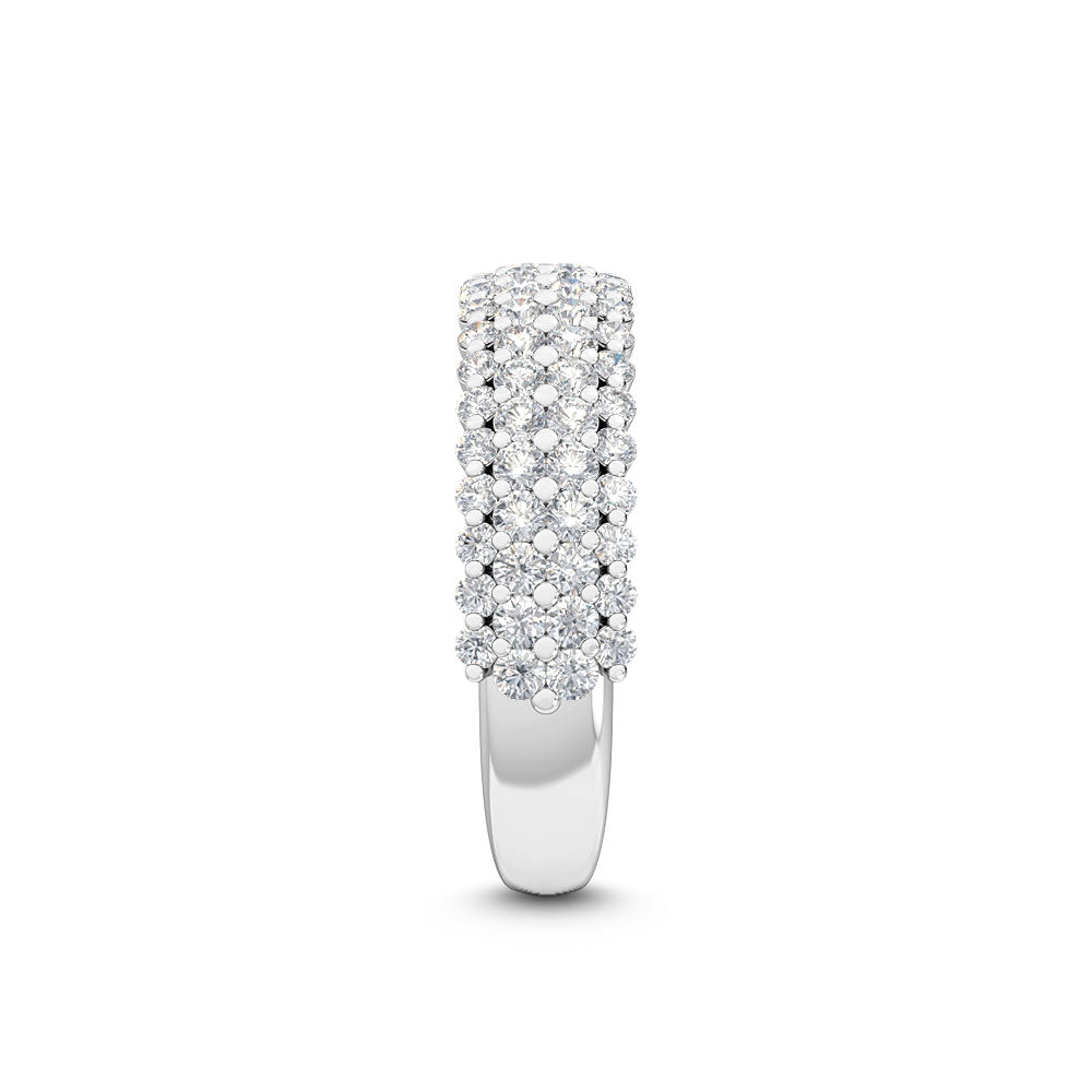 1ctw Round Brilliant Lab-Grown Diamond 4-Row Stackable Band in 14k White Gold