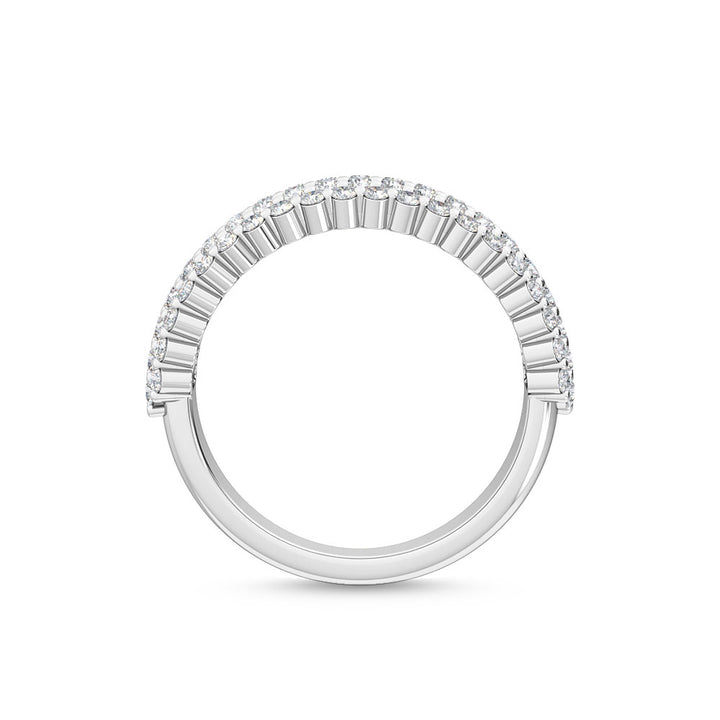 1ctw Round Brilliant Lab-Grown Diamond 4-Row Stackable Band in 14k White Gold