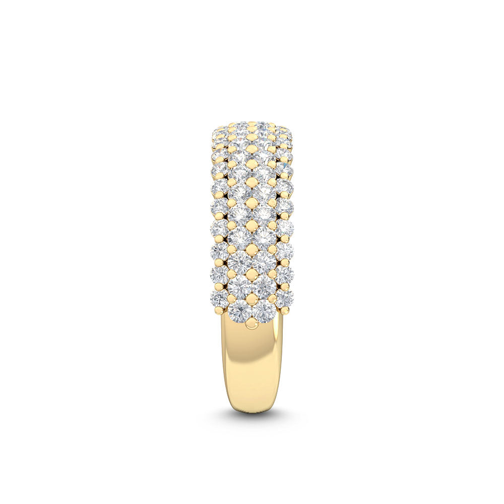 1ctw Round Brilliant Lab-Grown Diamond 4-Row Stackable Band in 14k Yellow Gold