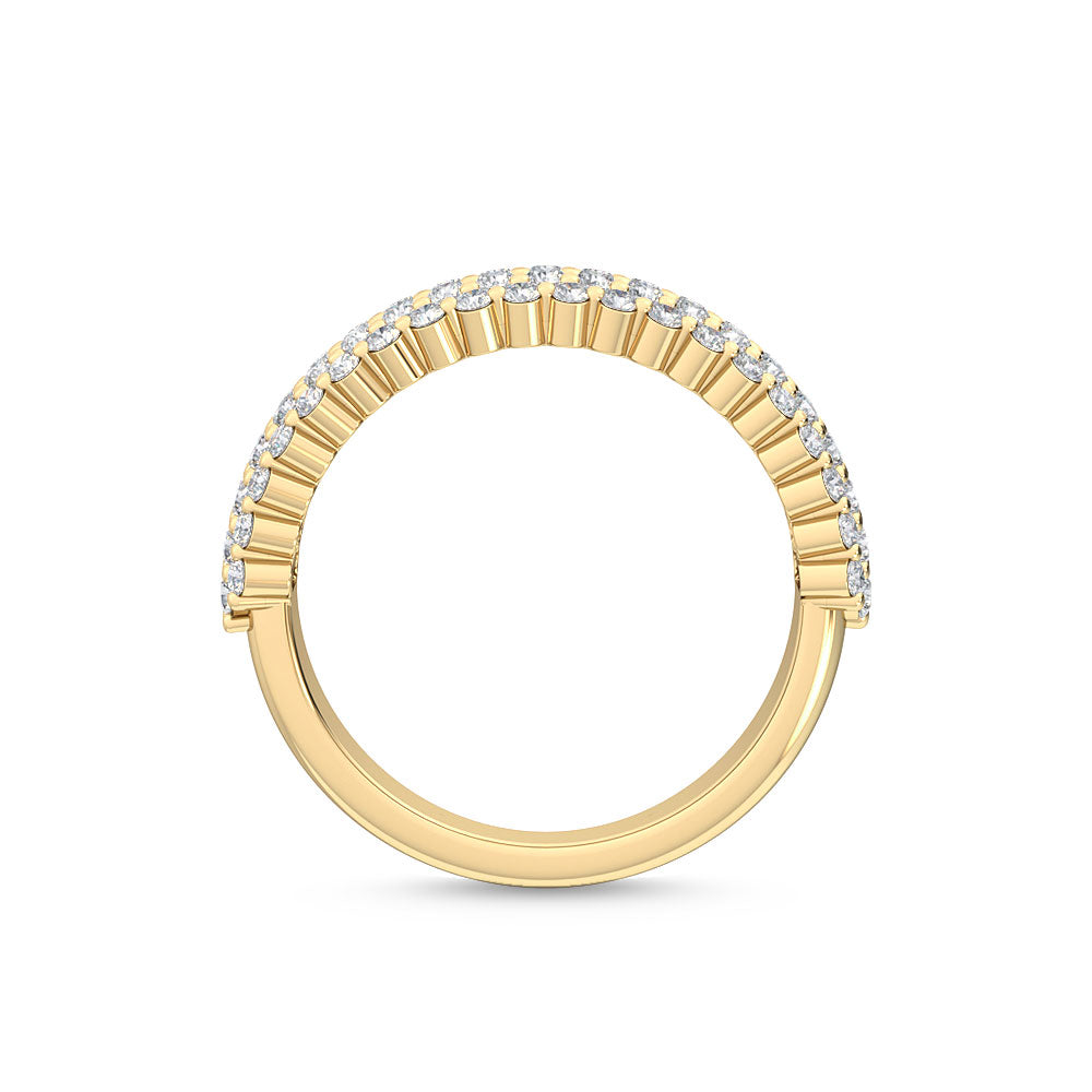 1ctw Round Brilliant Lab-Grown Diamond 4-Row Stackable Band in 14k Yellow Gold