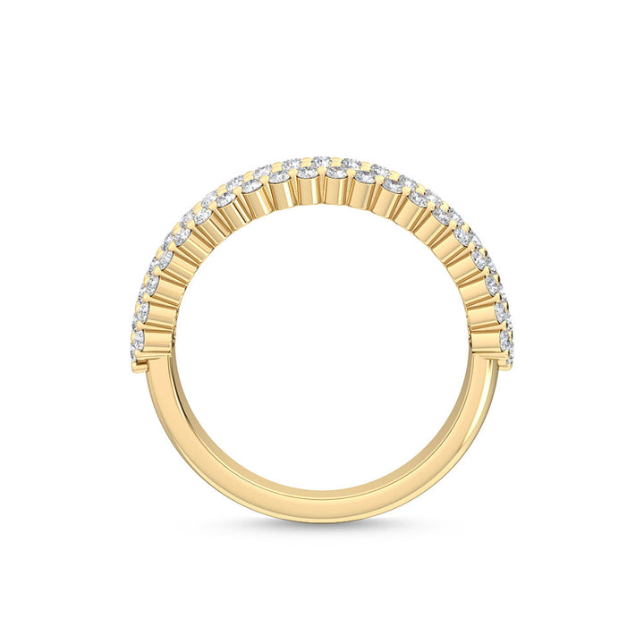 1ctw Round Brilliant Lab-Grown Diamond 4-Row Stackable Band in 14k Yellow Gold