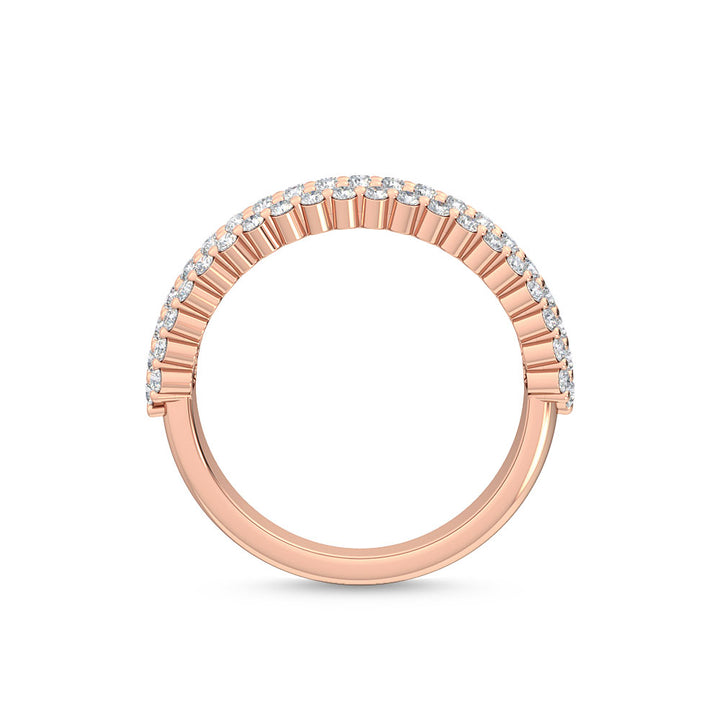1ctw Round Brilliant Lab-Grown Diamond 4-Row Stackable Band in 14k Rose Gold