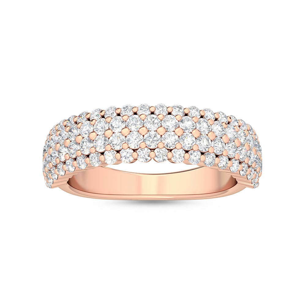 1ctw Round Brilliant Lab-Grown Diamond 4-Row Stackable Band in 14k Rose Gold