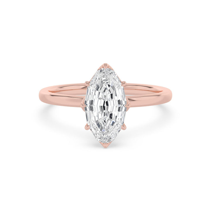 IGI Graded 2ct Oval Step Cut Lab-Grown Diamond Solitaire Engagement Ring in 14k Rose Gold