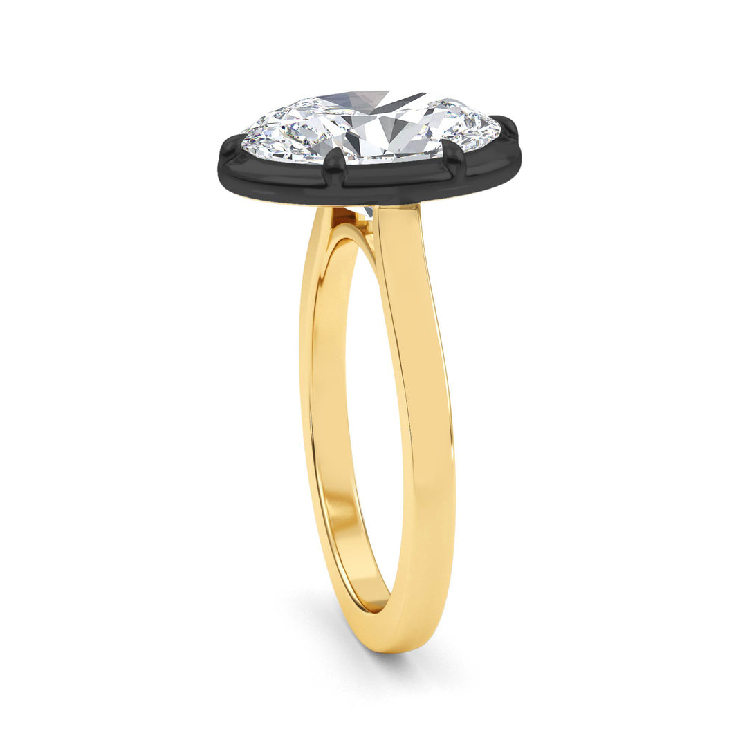 3.06ct Oval Lab-Grown Diamond Solitaire Collet-Set Engagement Ring in 14k Yellow Gold