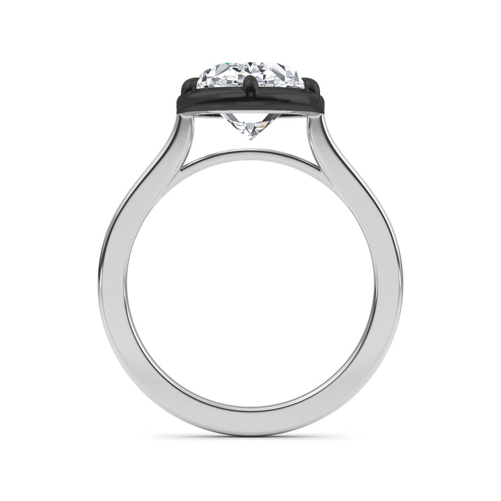 3.06ct Oval Lab-Grown Diamond Solitaire Collet-Set Engagement Ring in 14k White Gold