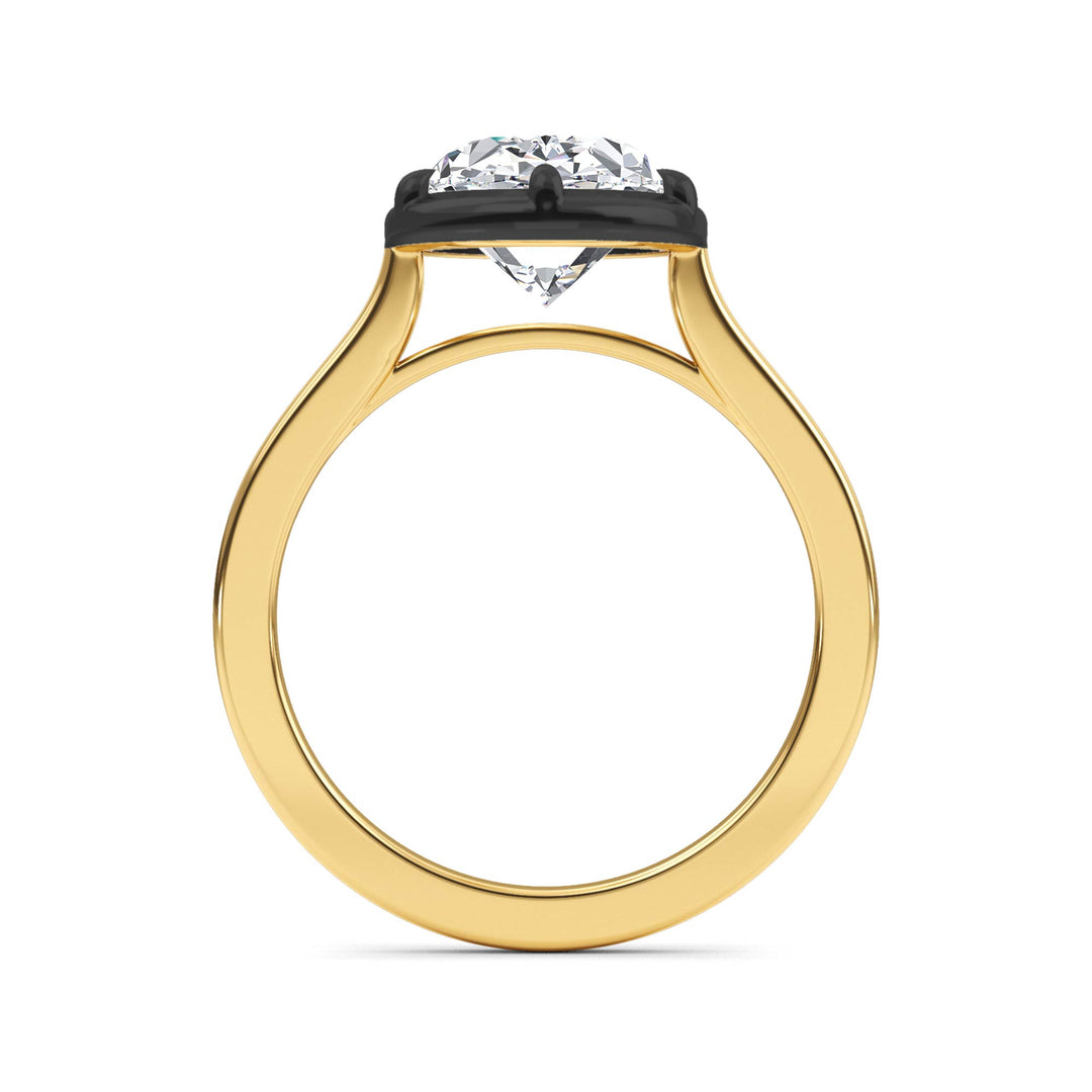 3.06ct Oval Lab-Grown Diamond Solitaire Collet-Set Engagement Ring in 14k Yellow Gold