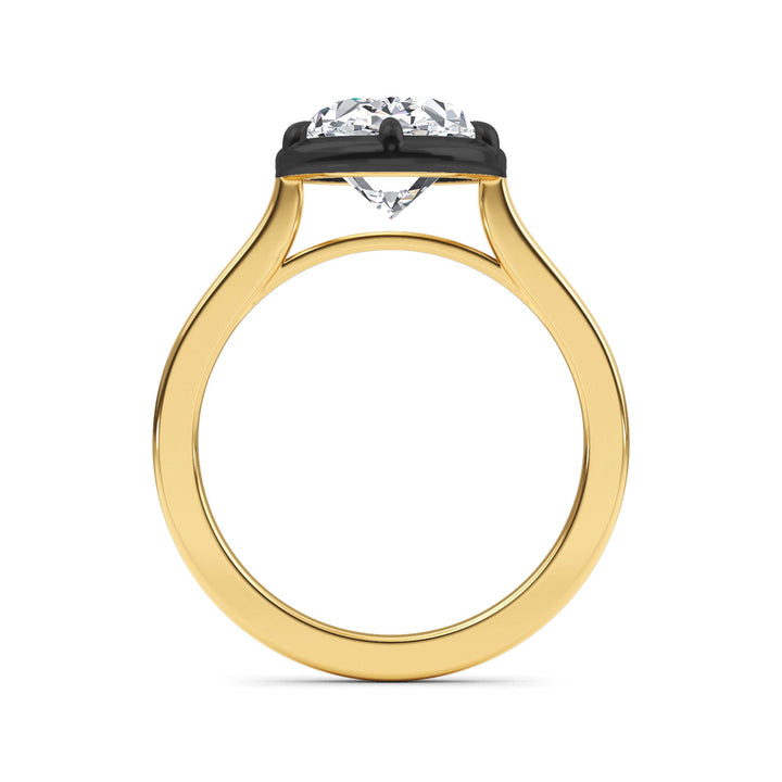3.06ct Oval Lab-Grown Diamond Solitaire Collet-Set Engagement Ring in 14k Yellow Gold