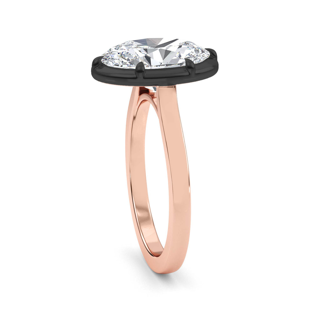 3.06ct Oval Lab-Grown Diamond Solitaire Collet-Set Engagement Ring in 14k Rose Gold