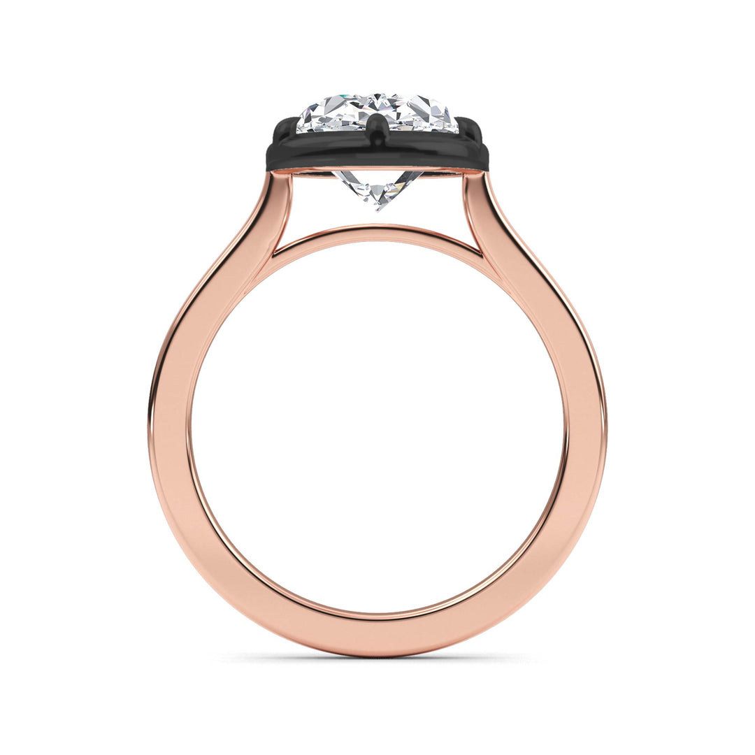 3.06ct Oval Lab-Grown Diamond Solitaire Collet-Set Engagement Ring in 14k Rose Gold