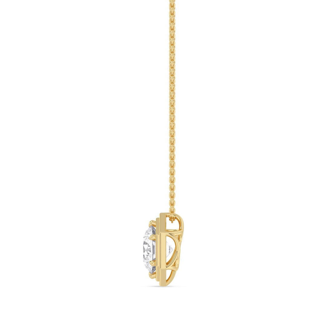 2ct Round Brilliant Lab-Grown Diamond Hexagonal Pendant Necklace in 14k Yellow Gold