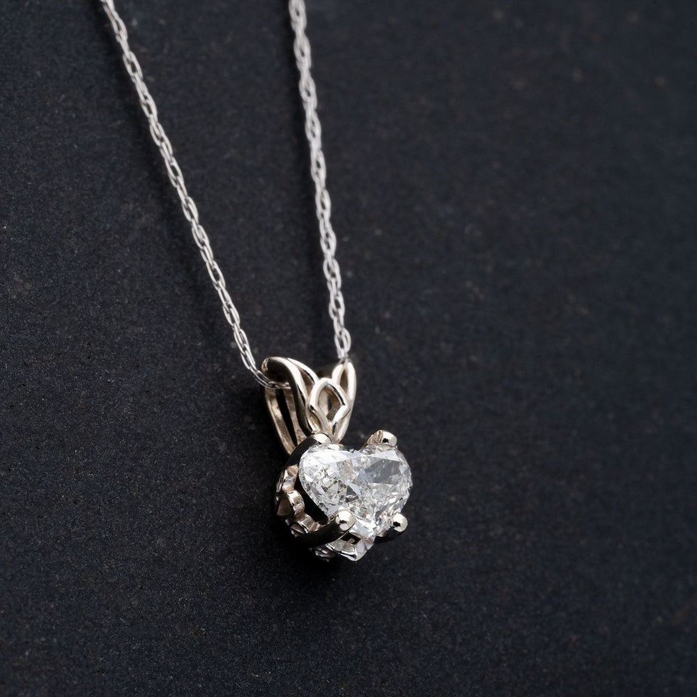 0.55ct Heart Shaped Diamond Pendant Necklace - Elite Fine Jewelers