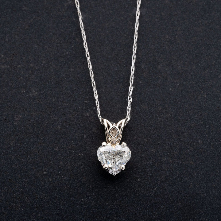 0.55ct Heart Shaped Diamond Pendant Necklace - Elite Fine Jewelers