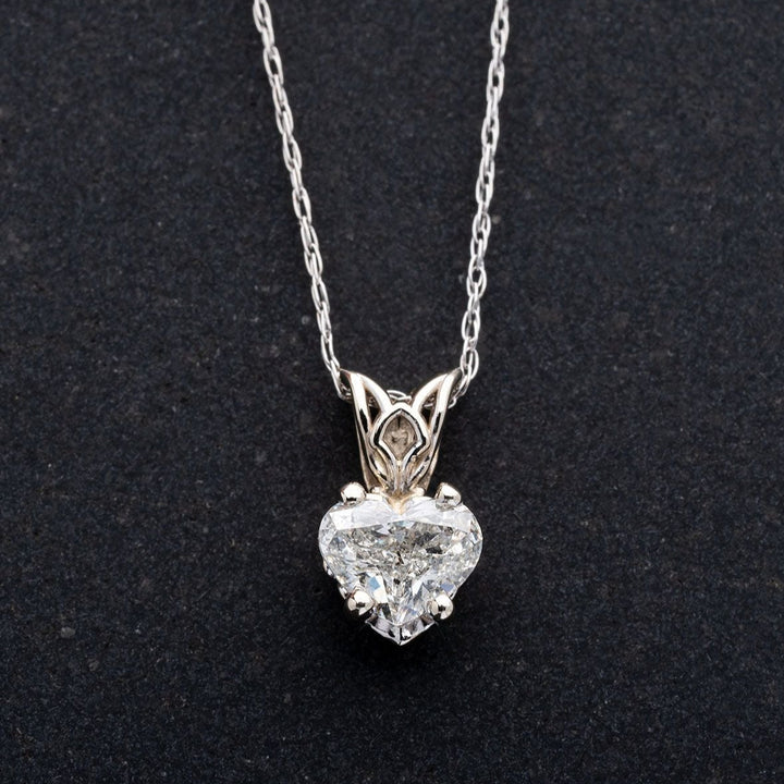 0.55ct Heart Shaped Diamond Pendant Necklace - Elite Fine Jewelers