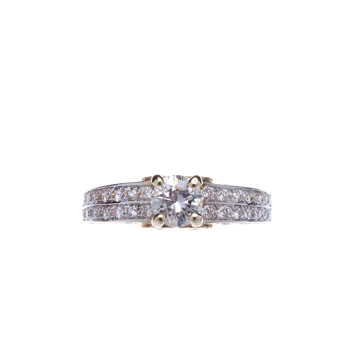 0.69ct Diamond set in Yellow Gold and Diamond Engagement Ring - Elite Fine Jewelers