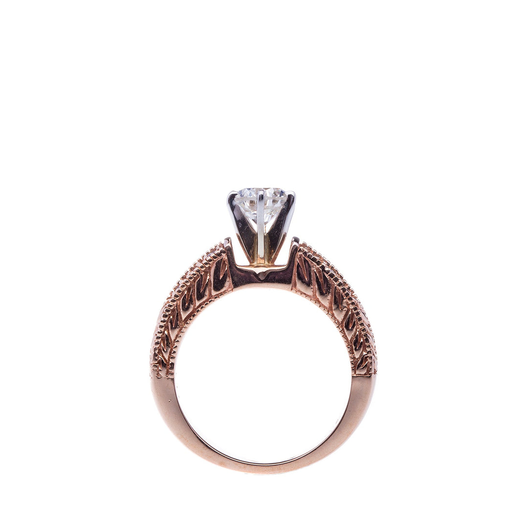 0.89ct Diamond EGL certified on Rose Gold Engagement Ring - Elite Fine Jewelers