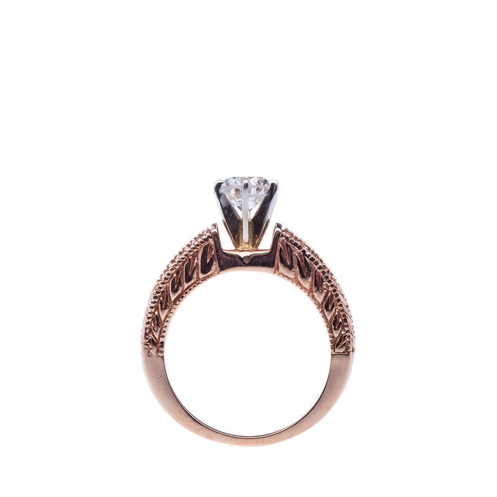 0.89ct Diamond EGL certified on Rose Gold Engagement Ring - Elite Fine Jewelers